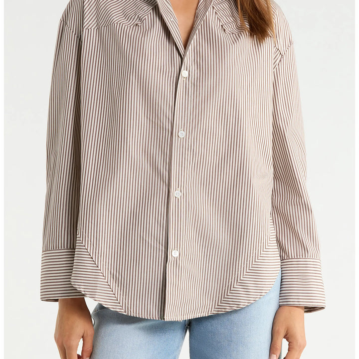 Brownglen Stripe Oversized Cowboy Shirt