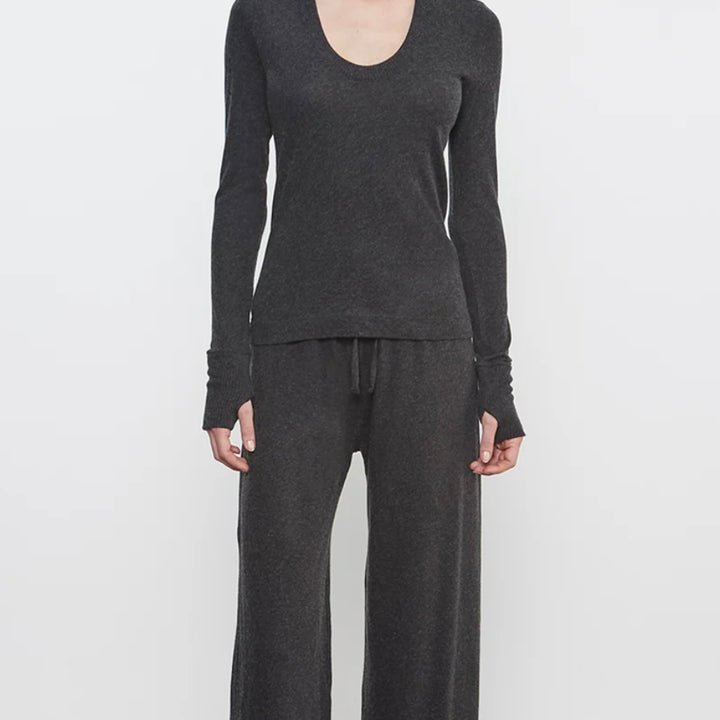Charcoal Jersey Easy Drawcord Pant
