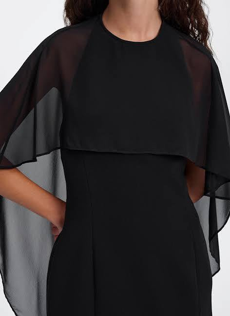 Black Adela Caped Mini Dress