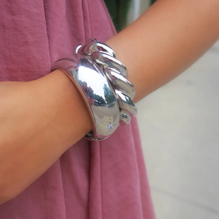 Large Rounded Bangle Bracelet