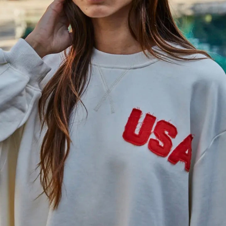 USA Knit Cotton Crew Pullover Sweatshirt