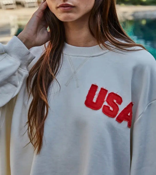 USA Knit Cotton Crew Pullover Sweatshirt