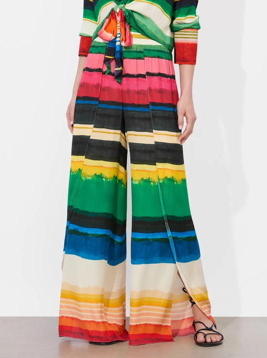 Larissa Rainbow Open Pleat Pant