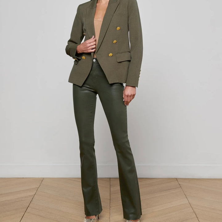 Deep Olive Kenzie Double-Breasted Blazer