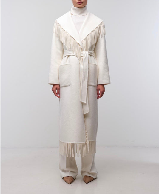 Frost Carrie Fringe Robe Coat
