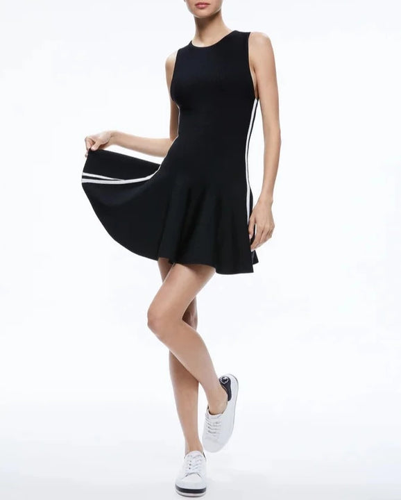 Black Kimi Side Stripe Mini Dress