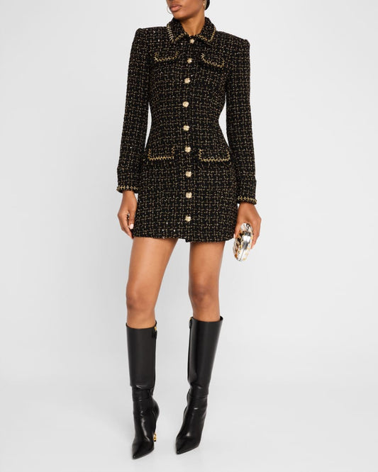 Black Tweed Sasha Dress