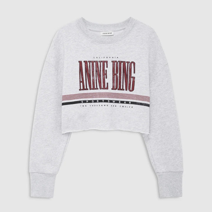 Heather Grey Sporty Crop Sweatshirt
