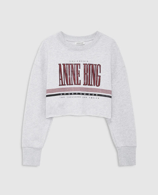 Heather Grey Sporty Crop Sweatshirt