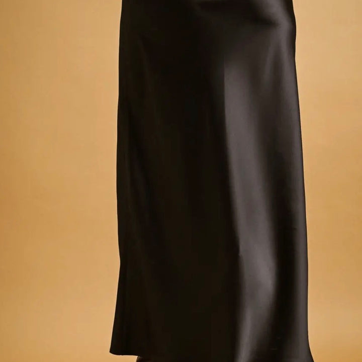 Black Satin Maxi Skirt
