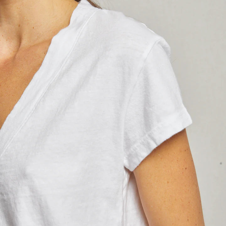 White Alani V-Neck Tee