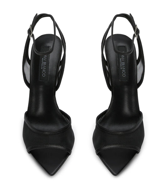 Miley Black Nylon Heel