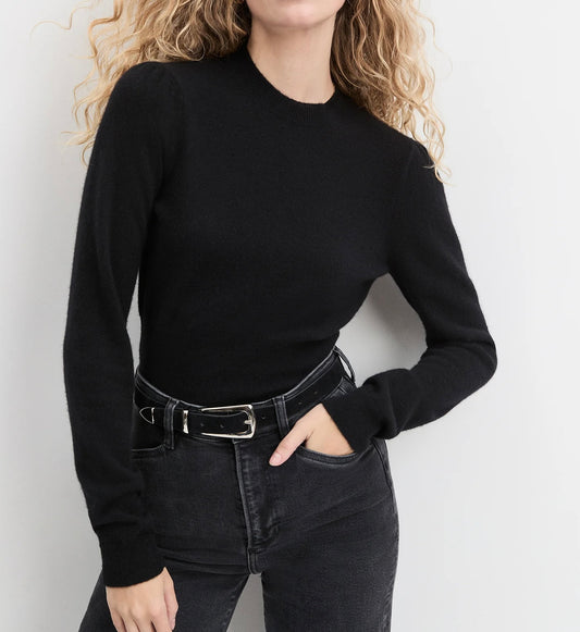 Black Elena Long Sleeve Top