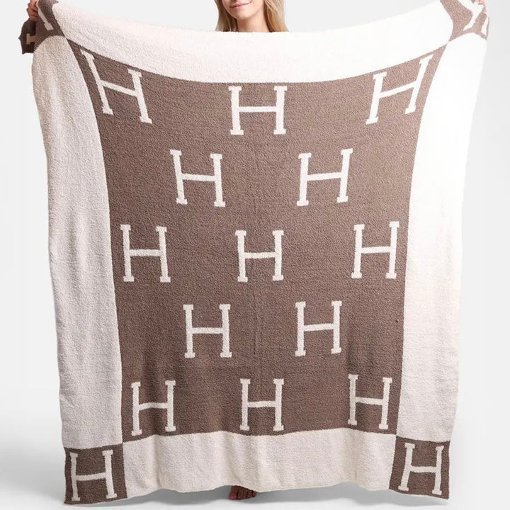 Initial Reversible Throw Blanket