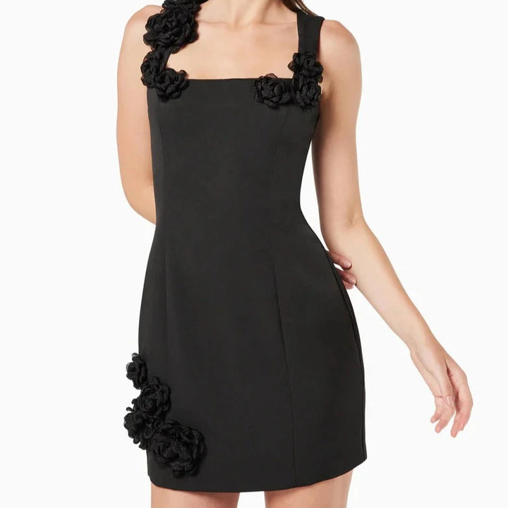 Black Trompe Mini Dress