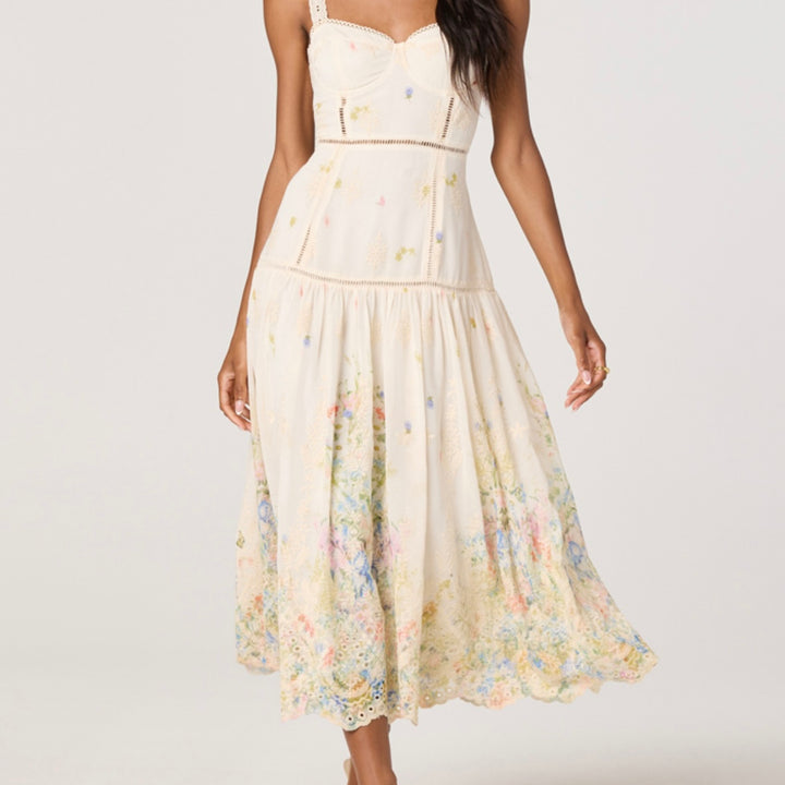 Cream Multi Floral Pellagia Dress