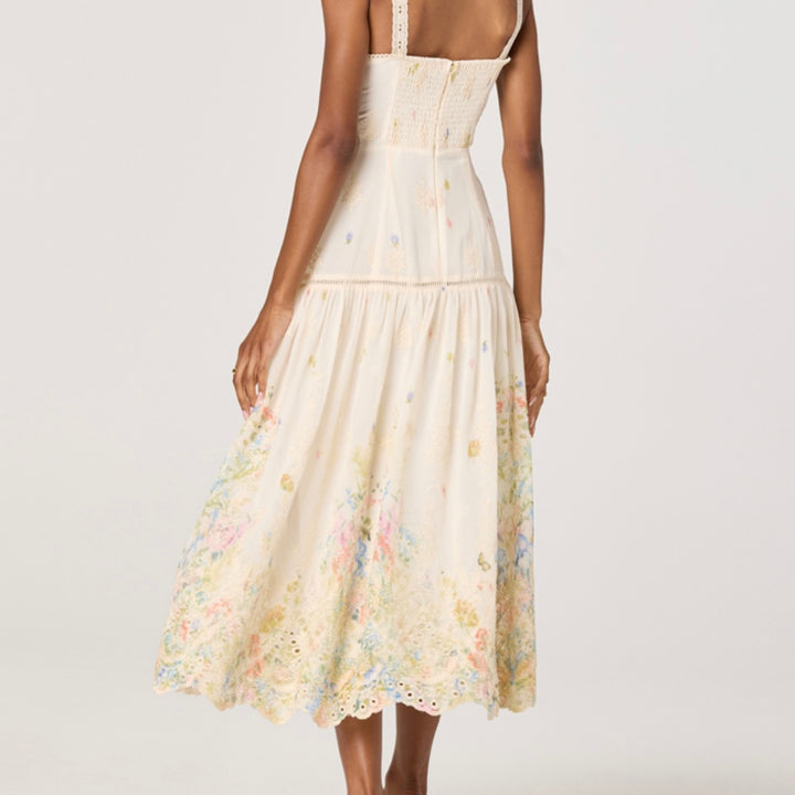 Cream Multi Floral Pellagia Dress