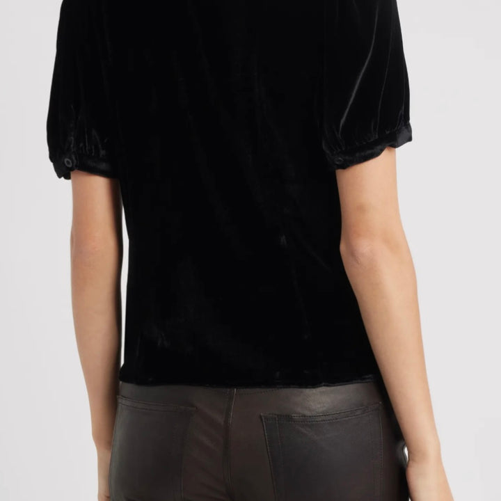 Velvet Sailor Button-Up Top