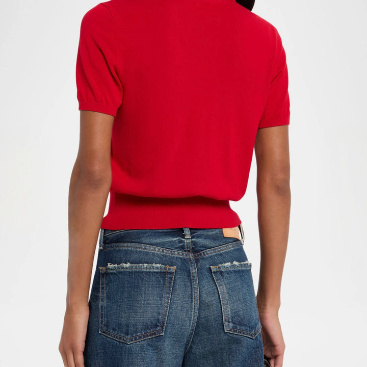 Bright Raspberry Keyhole Polo