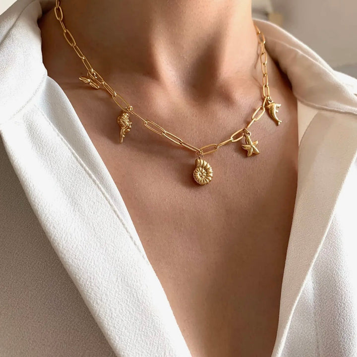 Summer Sea Beach Pendant Charm Necklace