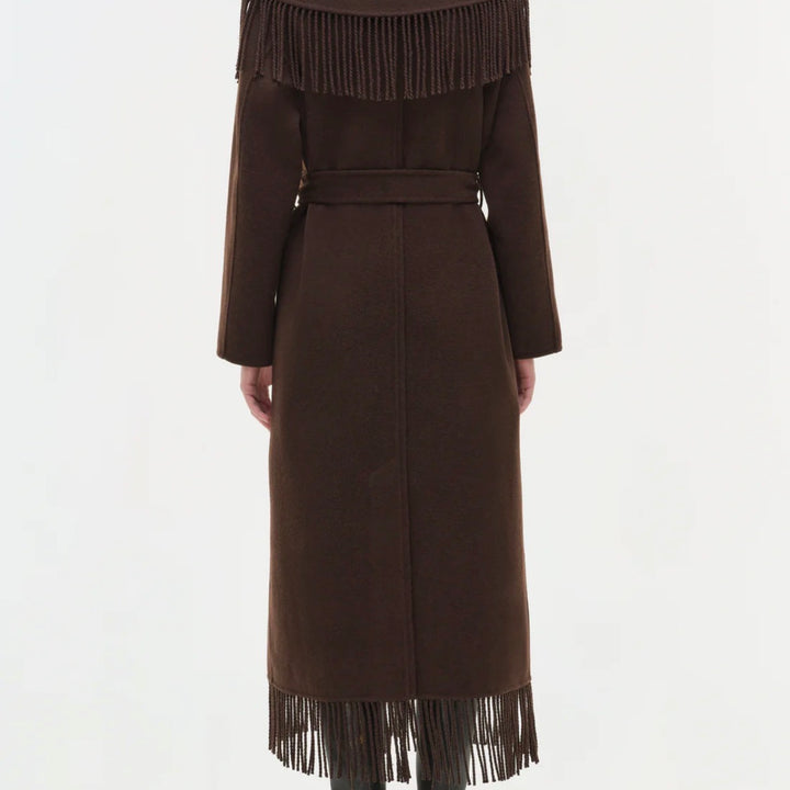 Chocolate Carrie Fringe Robe Coat