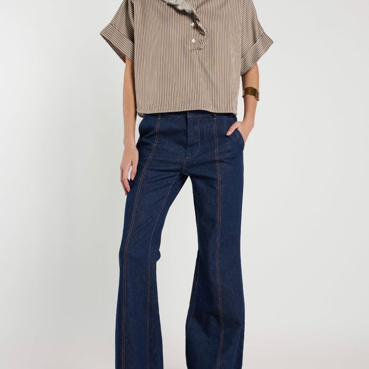 Chocolate Stripe Mabel Top