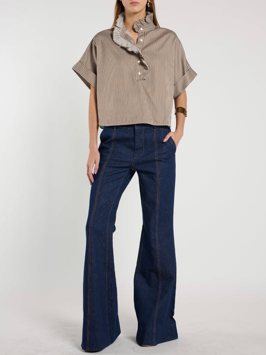Chocolate Stripe Mabel Top