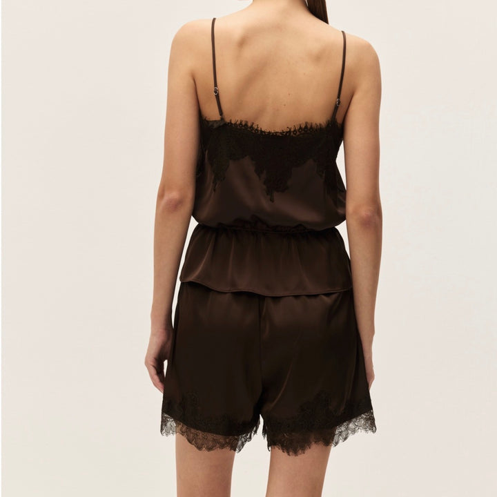 Chocolate Brown Diora Lace Top