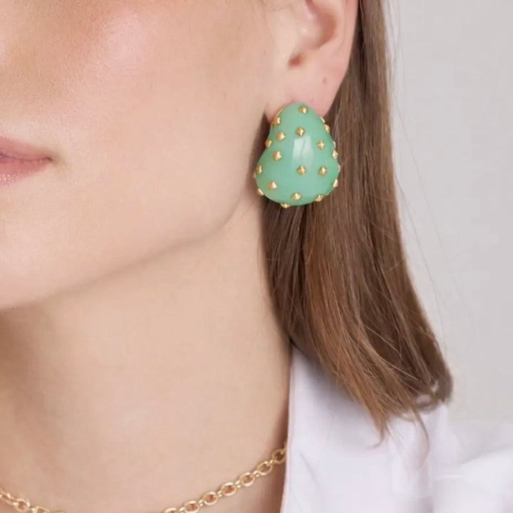 Maristella Jade Studded Resin Earrings