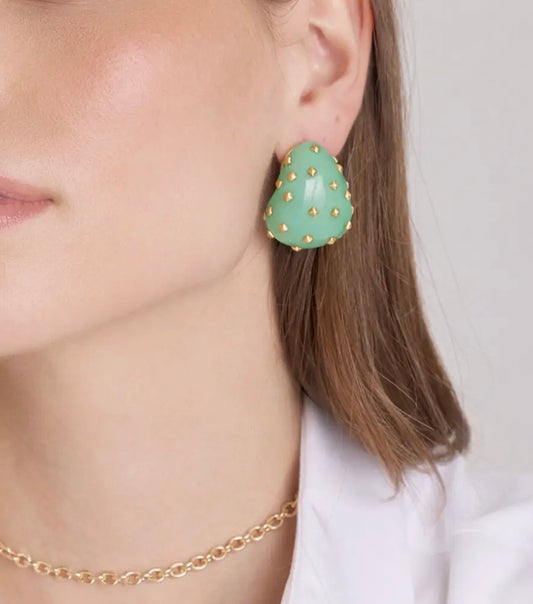 Maristella Jade Studded Resin Earrings