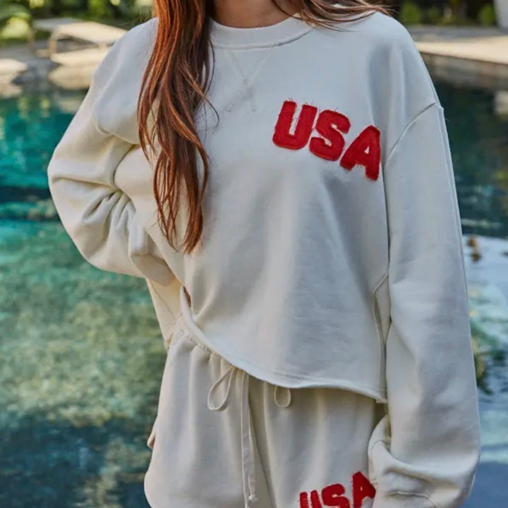 USA Knit Cotton Crew Pullover Sweatshirt