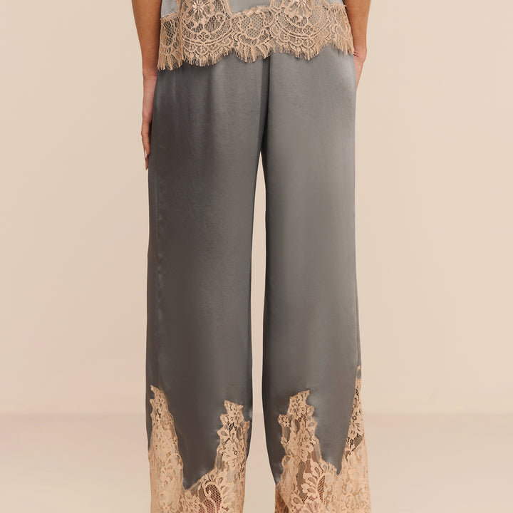Smokey Olive Mirel Lace Trim Pant