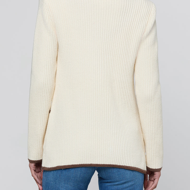 Ivory Cappuccino Ranch Knit Blazer