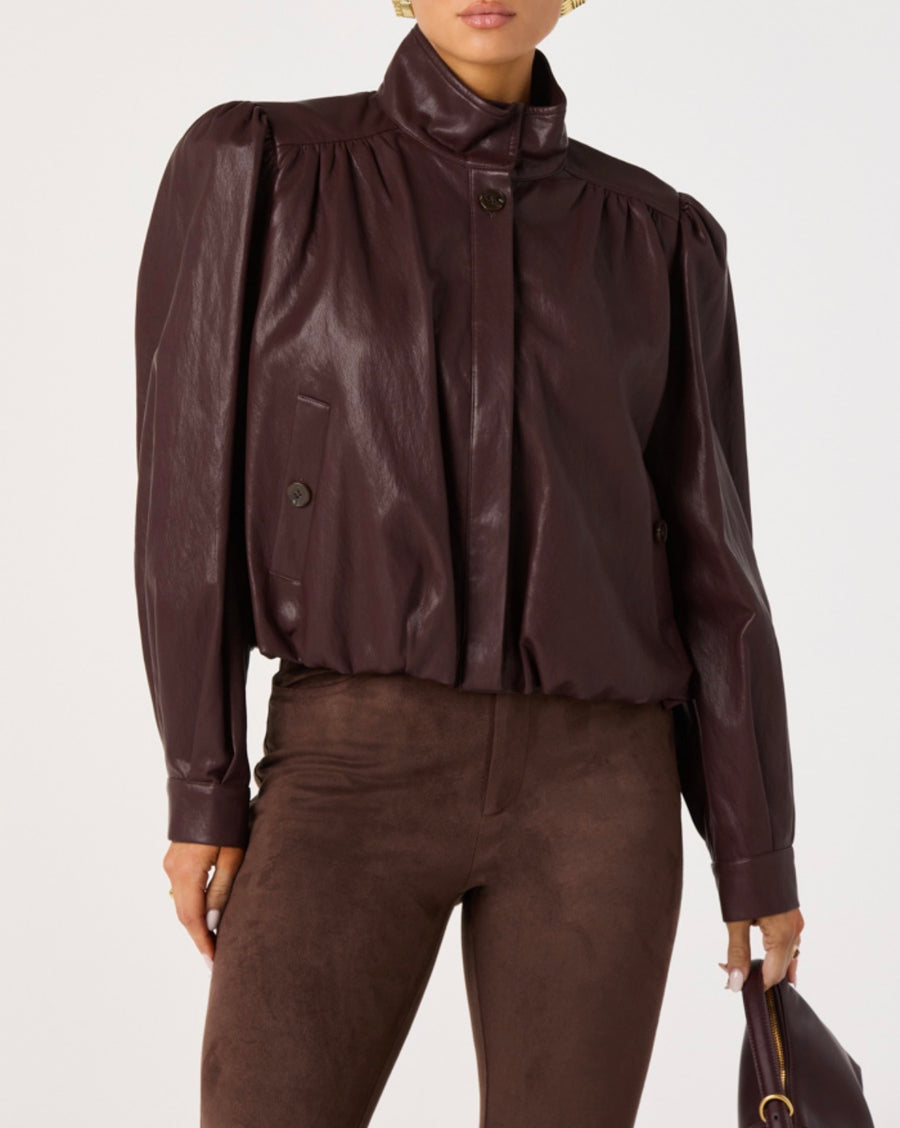 Wine Estero Leather Jacket