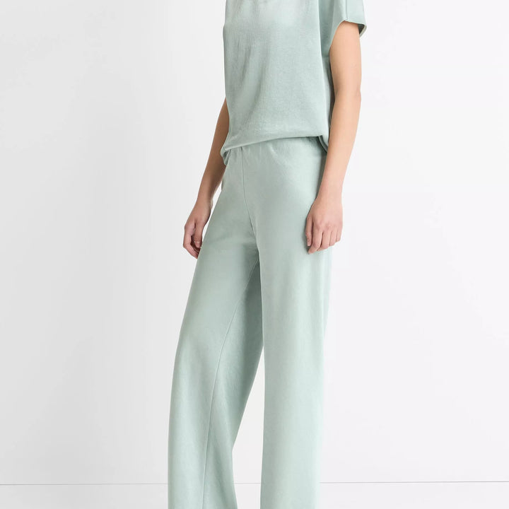 Aloe Stone Fluid Satin Bias Pant