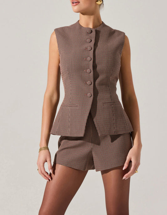 Brown Plaid Giselle Vest