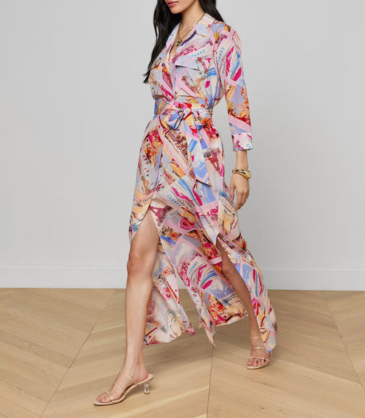 Pink Cameron Postcard Shirt Dress