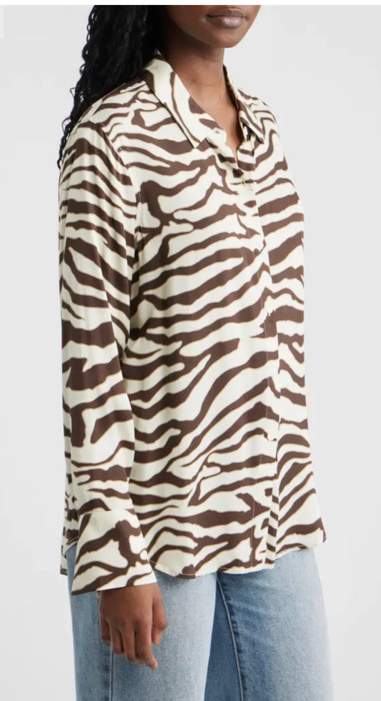 Espresso Zebra Saige Top