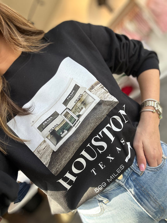 Houston TX Marfa Black Sweatshirt