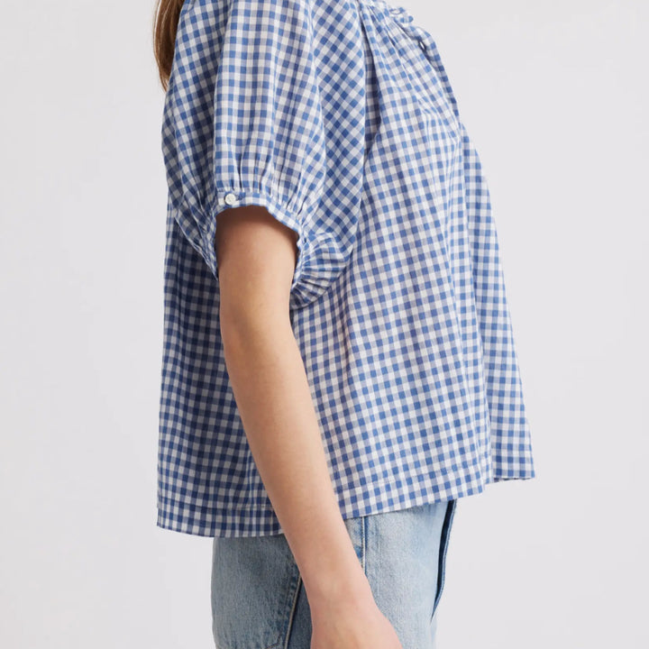 Blue Gingham June Top