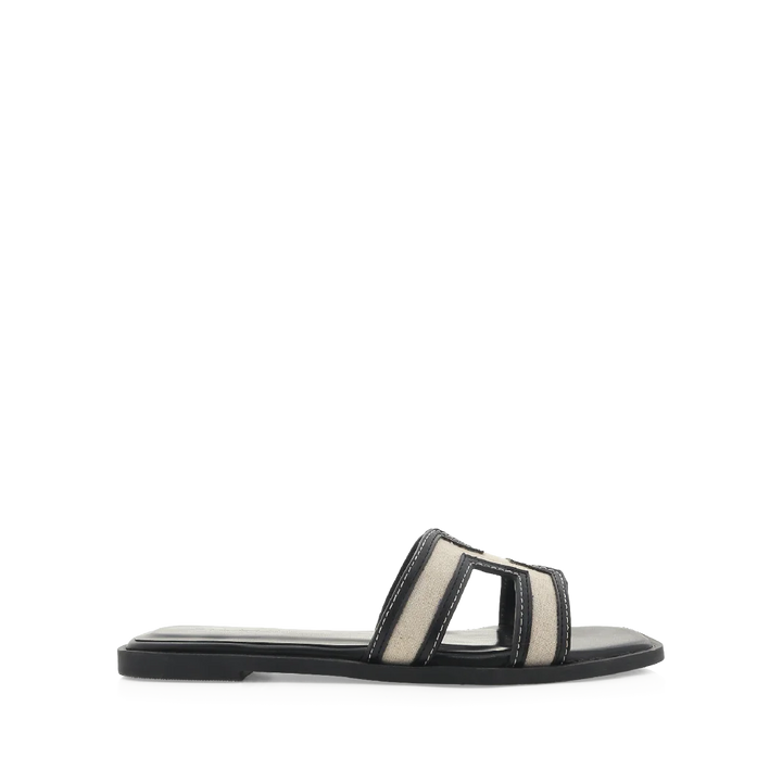 Black/Linen Brody Slides