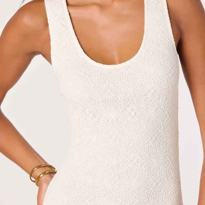 Cream Lace Knit Freida Dress