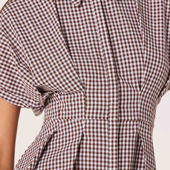Brown Gingham Beck Top
