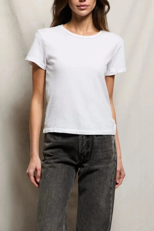 White Vintage Recycled Cotton Fitted Tee