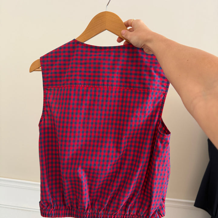 Scarlet Gingham Sleeveless Top