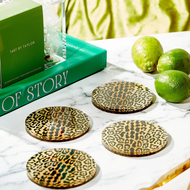 Leopard Print Coasters - Set of 4