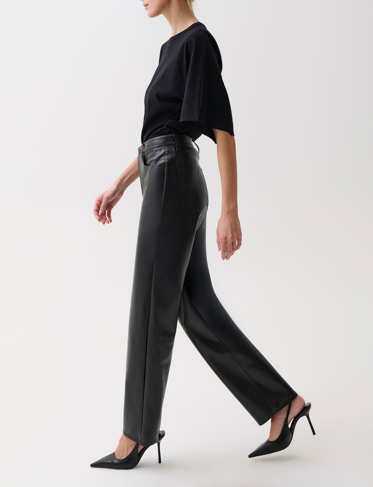 PISTOLA Cassie Straight Pant in onyx, side