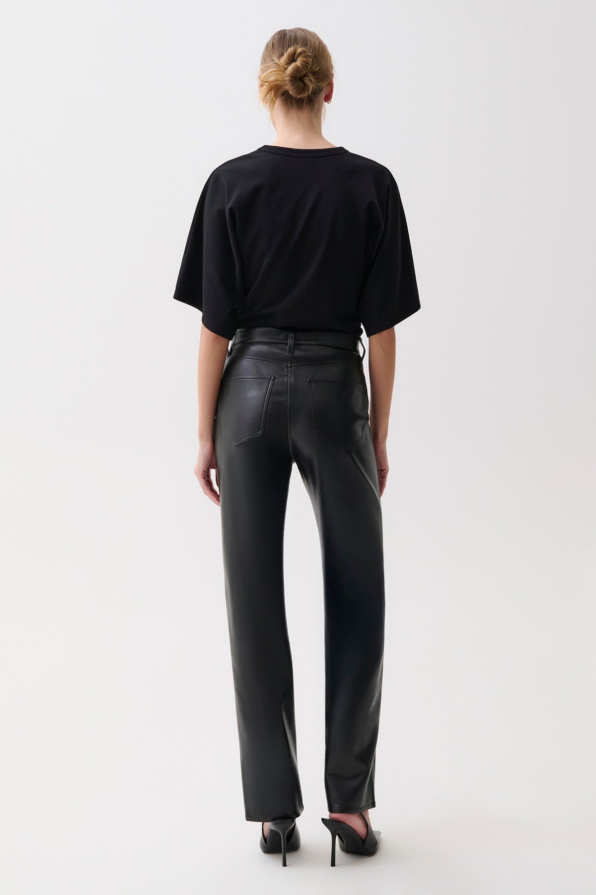 PISTOLA Cassie Straight Pant in onyx, back