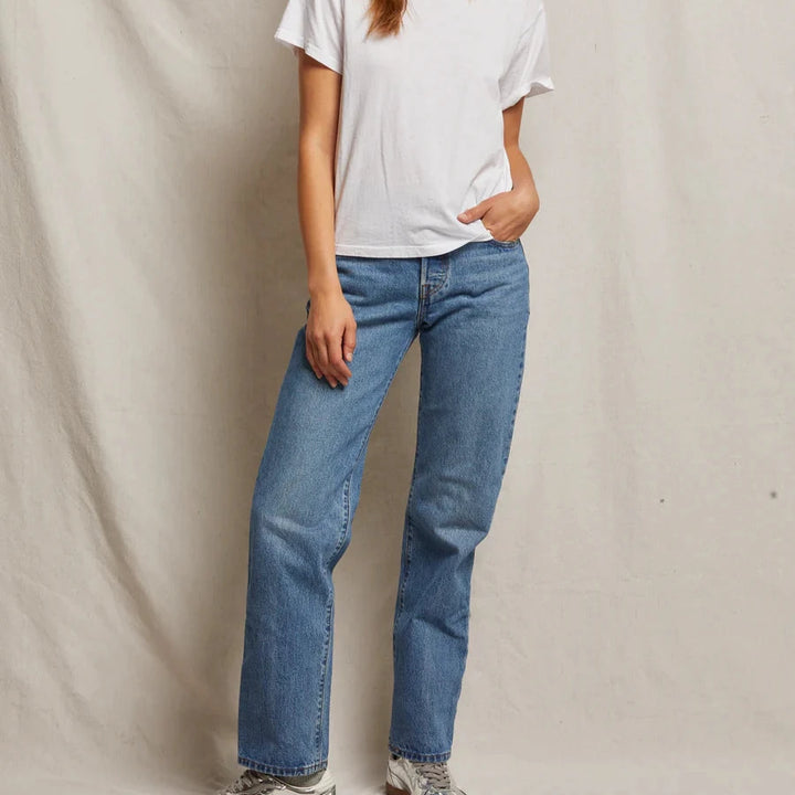 White Ruby Cotton Boxy Crew Tee