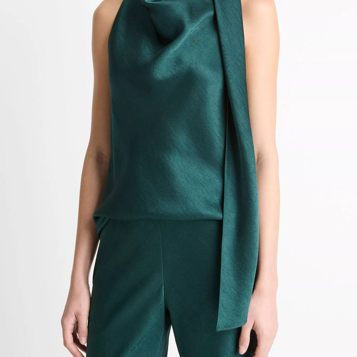Juniper Fluid Satin Scarf Top